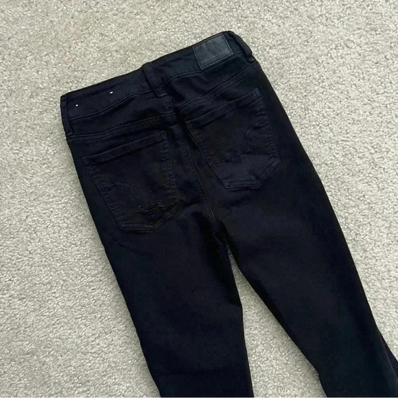 American Eagle Outfitters Button Super Hi Rise Jeggings Black Women’s Size 0 Reg - Picture 7 of 14